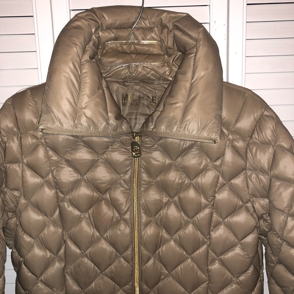 Tan Michael Kors down coat